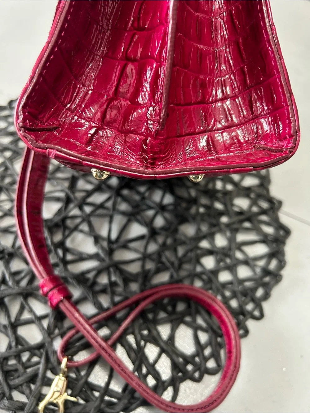 Brahmin La Scala Mini Priscilla Satchel Fuchsia Pink